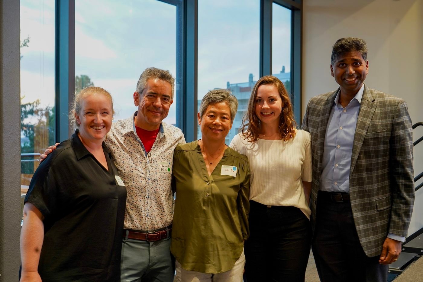 From left: Kirstie Whitaker, PhD, Fernando Pérez, PhD, Ida Sim, MD, PhD, Eleanor Moore, MBA & MPH Candidate, Sunny Kishore, MD, PhD, MSc